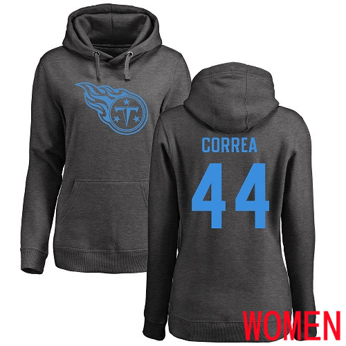 Tennessee Titans Ash Women Kamalei Correa One Color NFL Football #44 Pullover Hoodie Sweatshirts